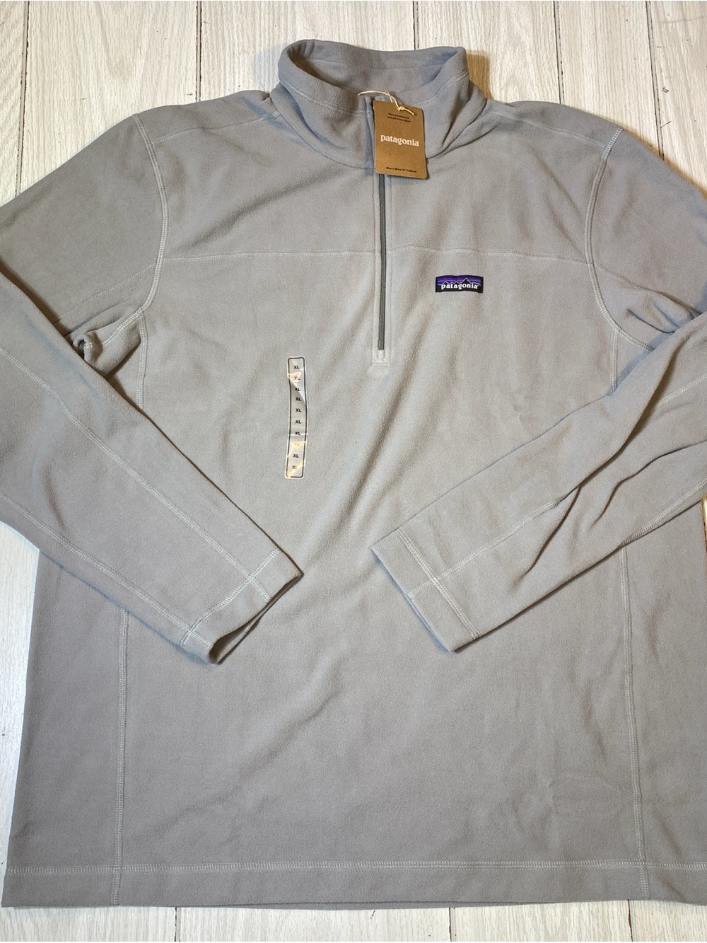 NWT Patagonia Micro D Snap-T Pullover Fleece Jacket Feather Grey Men's XL 26176